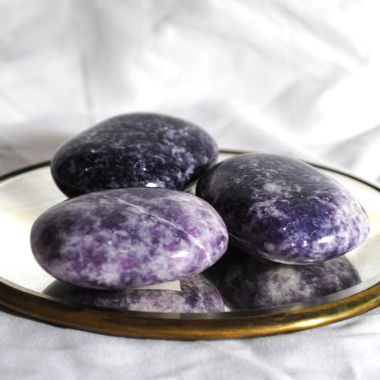 Lepidolite palm stone